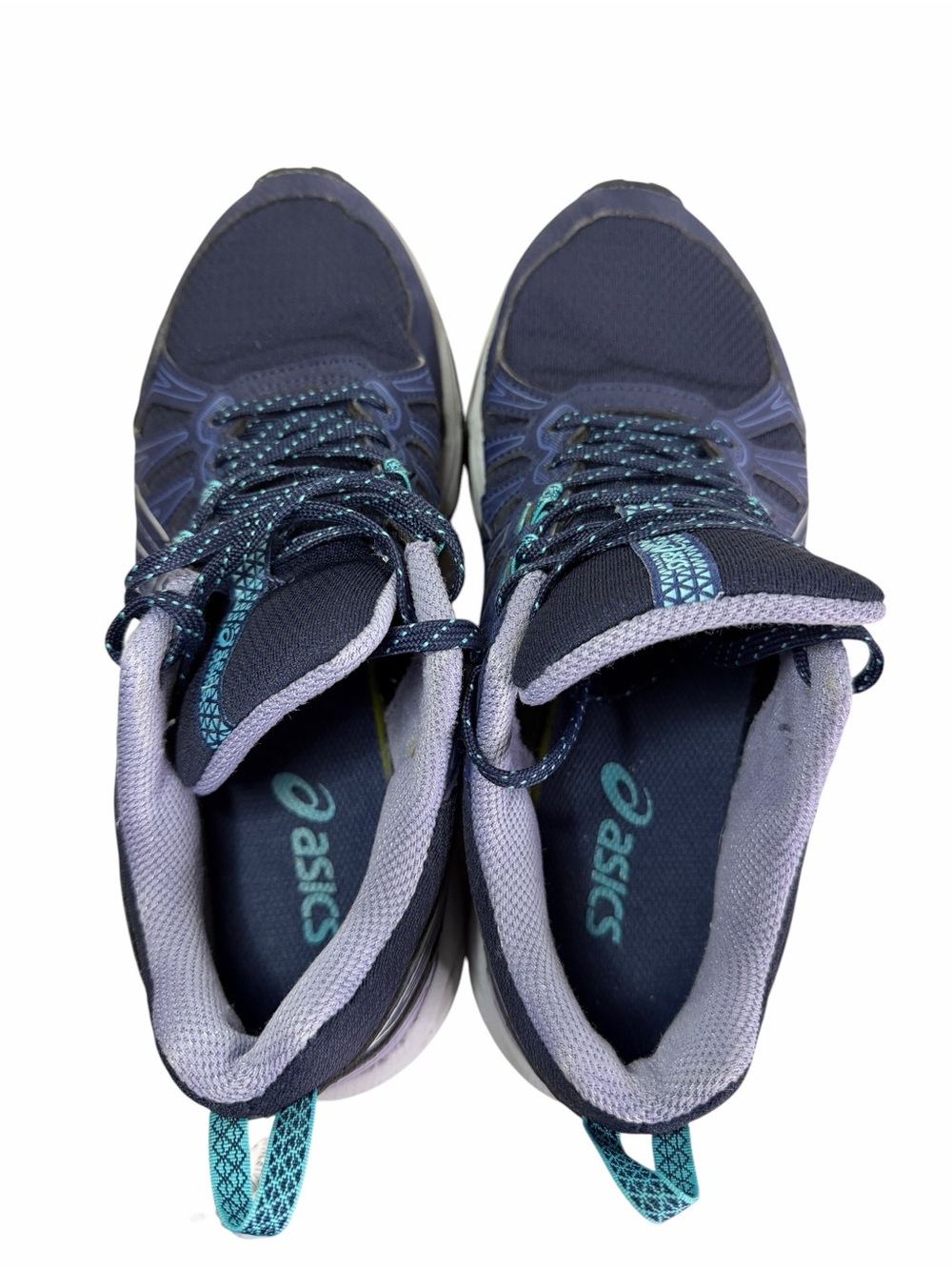 Asics Women's Navy Blue and Teal Trail Running Sneakers - Picture 3 of 6